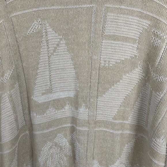 Vintage Tanto Pelo Sweater Mens Extra Large Cream White Boat Yacht Cruise Resort - Picture 13 of 16
